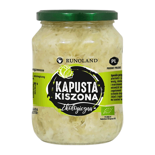 Ekologiczna kapusta kiszona BIO w słoiku — Runoland, naturalny skład