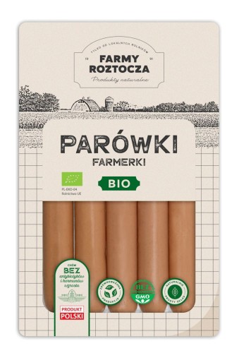 parówki farmerki bio 250 g ekologiczne parówki wieprzowe