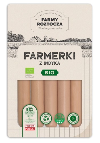 parówki farmerki z indyka bio 250 g ekologiczne parówki drobiowe