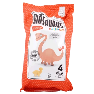 Chrupki kukurydziane Dinozaury ketchupowe multipak 4x15g 