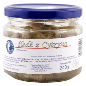 Śledź z cytryną 240g słoik