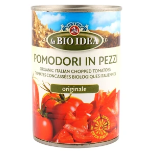 Pomidory bio bez skórki krojone 400g