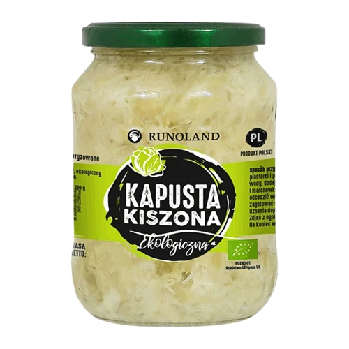 Ekologiczna kapusta kiszona BIO w słoiku — Runoland, naturalny skład