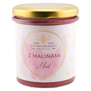 Miód rzepakowy z malinami 430g