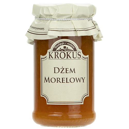 Dżem morelowy bezglutenowy Krokus 235 g – słoik z przetworem owocowym