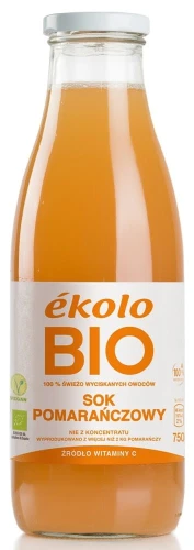 Sok z pomarańczy BIO Ekolo 750 ml – 100% ekologiczny sok tłoczony z pomarańczy