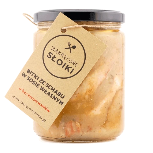 Bitki ze schabu w sosie własnym 540ml w słoiku — domowe, bez konserwantów