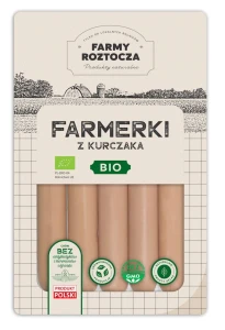 Parówki Farmerki z kurczaka bio 250g Farmy Roztocza