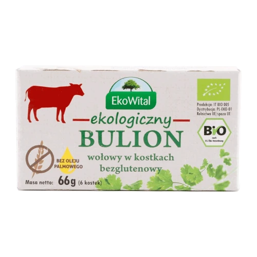 Bulion wołowy w kostkach eko – 6 kostek naturalnego, ekologicznego bulionu bez glutenu i konserwantów