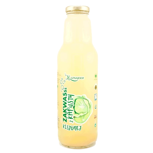 Sok z kiszonej kapusty 750ml w butelce — niepasteryzowany, naturalny kolor