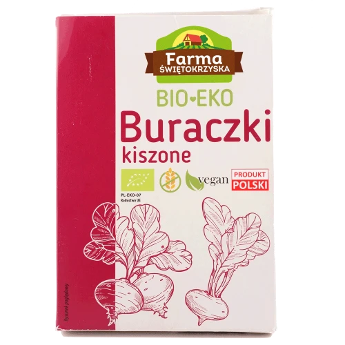 Bio buraczki kiszone ekologiczne w słoiku 400g — z solą himalajską i czosnkiem
