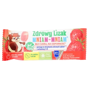 Zdrowy lizak mniam truskawka