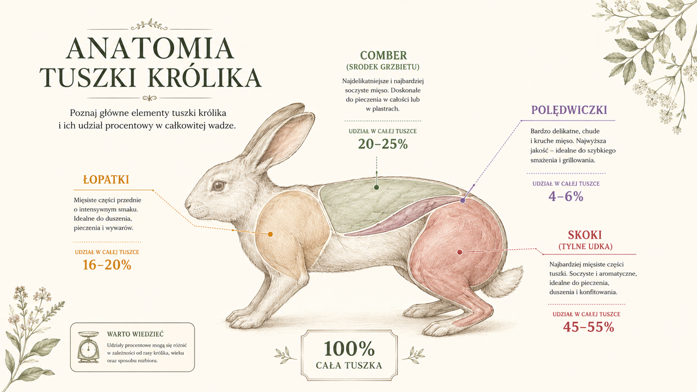infografika - anatomia tuszki królika