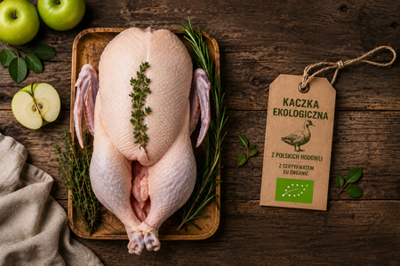 Kaczka ekologiczna BIO z wolnego wybiegu z certyfikatem EU Organic