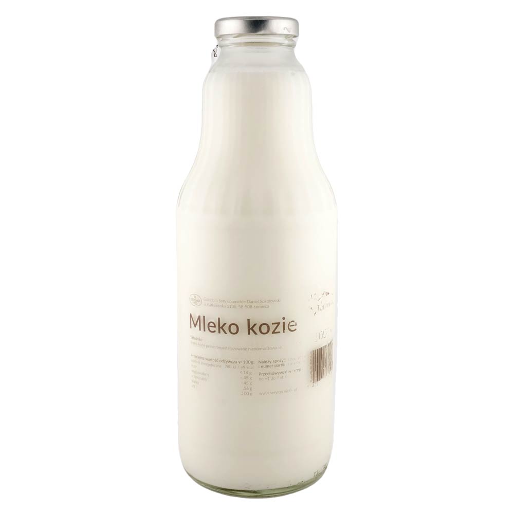 Mleko kozie niepasteryzowane w szklanej butelce