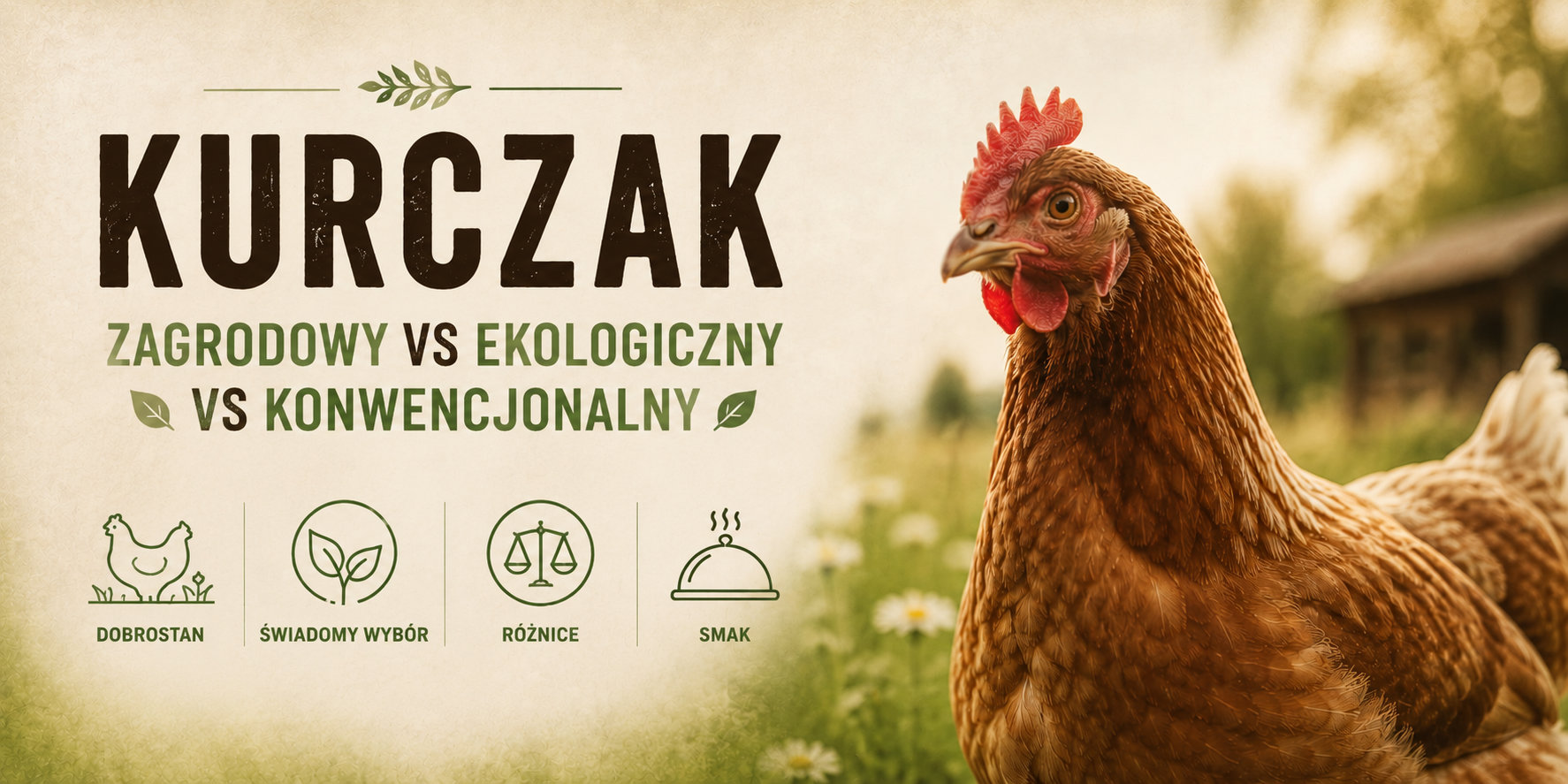 Kurczak zagrodowy vs ekologiczny vs konwencjonalny — różnice prawne, dobrostan, smak