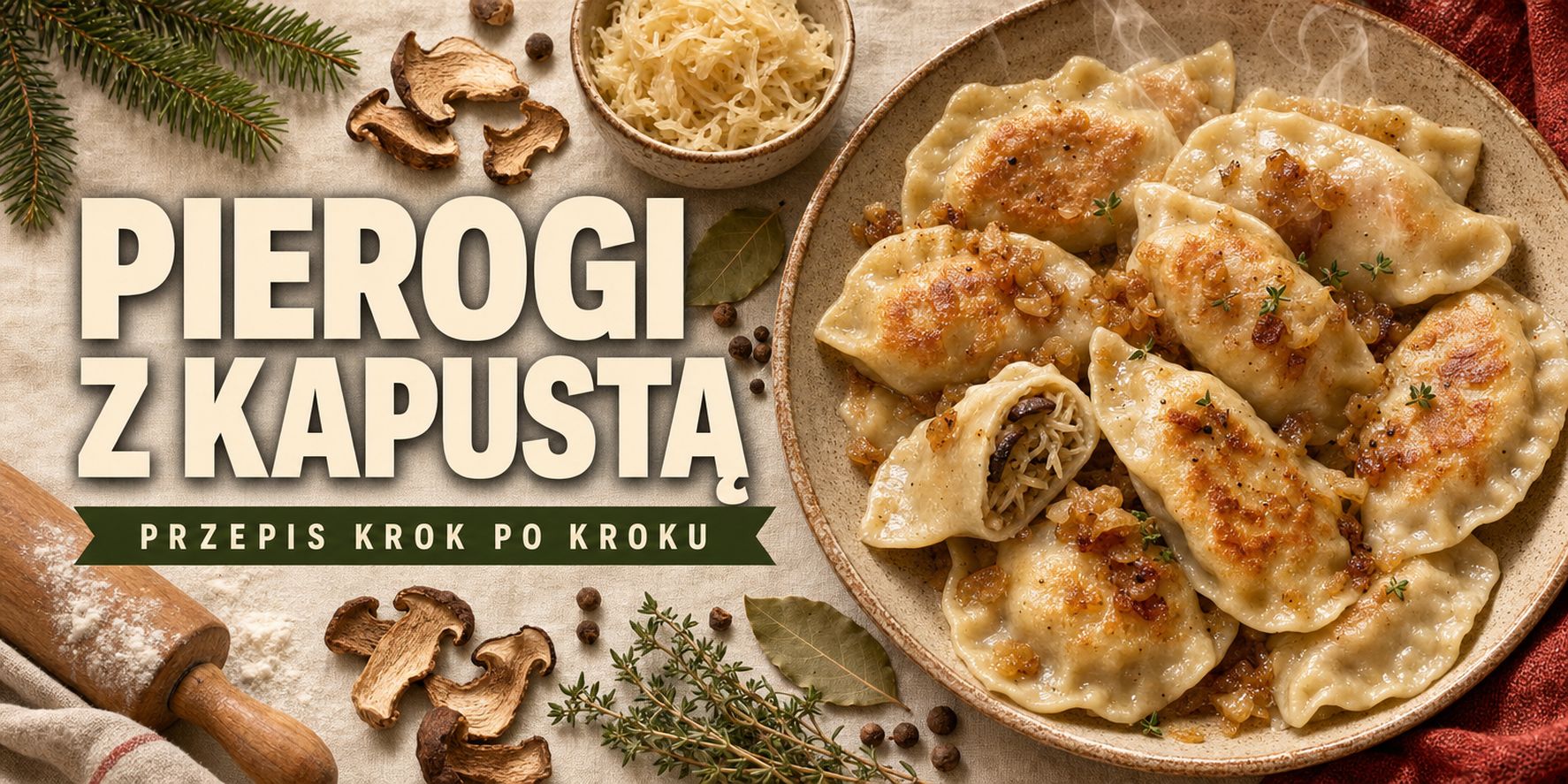 Pierogi z kapustą i grzybami — wigilijny przepis krok po kroku